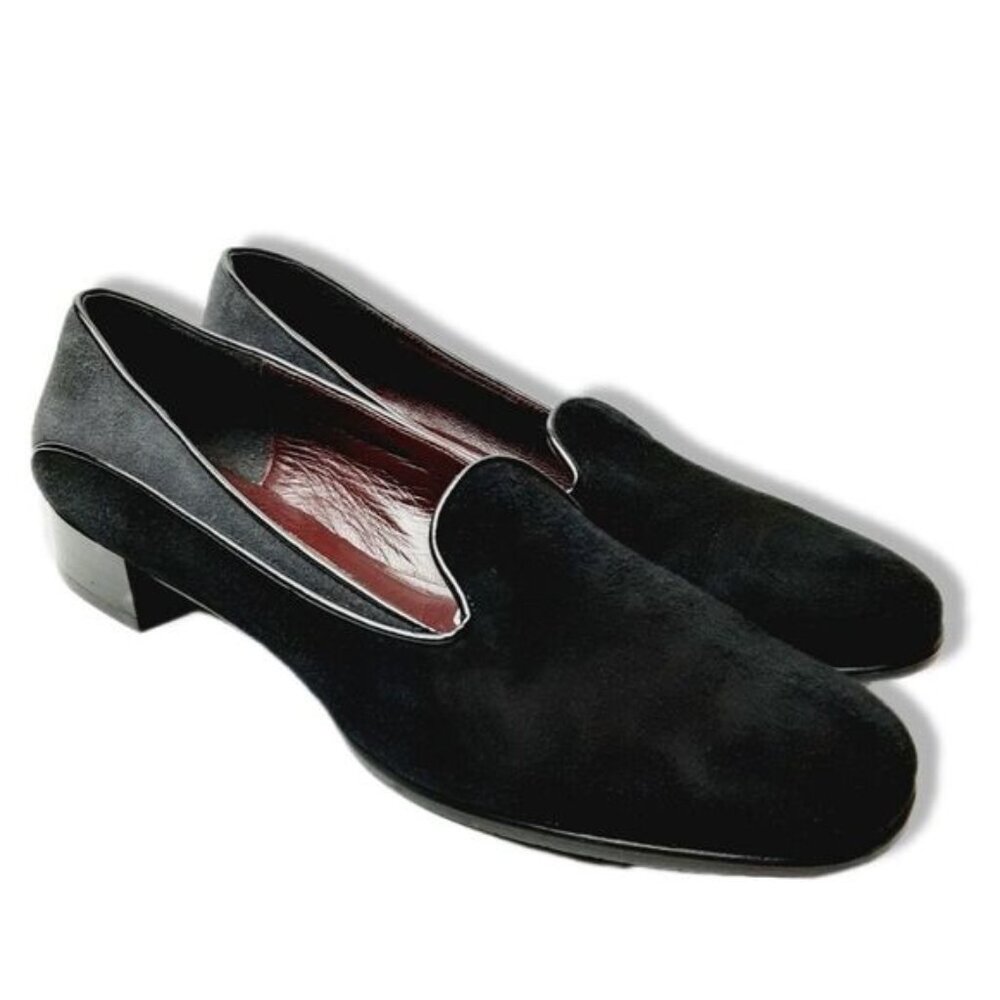 ROBERTO CAPUCCI Italy Genuine Suede Leather Low Heel Smoking Loafers Sz 7.5 B